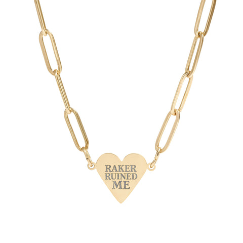 NEW"RAKER RUINED ME" Paperclip Heart Necklace (Engraving)