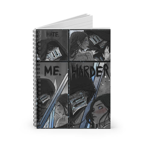 STARSIDE: RAKER & ARIS "HATE ME HARDER" Spiral Notebook - Ruled Line
