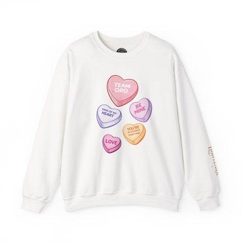 CANDY CAPSULE: TEAM ORO CONVERSATION HEART SWEATSHIRT in PEARL