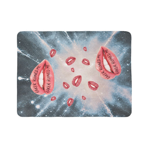 RAKER RUINED ME LIPS PREMIUM (SOFT AS BUTTER) SHERPA BLANKET