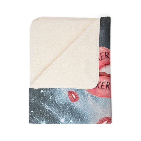 RAKER RUINED ME LIPS PREMIUM (SOFT AS BUTTER) SHERPA BLANKET